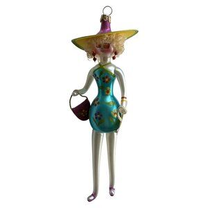 Platinum Femmes Florida Women Blown Glass Ornament Alan B Silverstone Christmas
